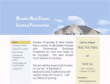 Tablet Screenshot of bowlesrealestate.com